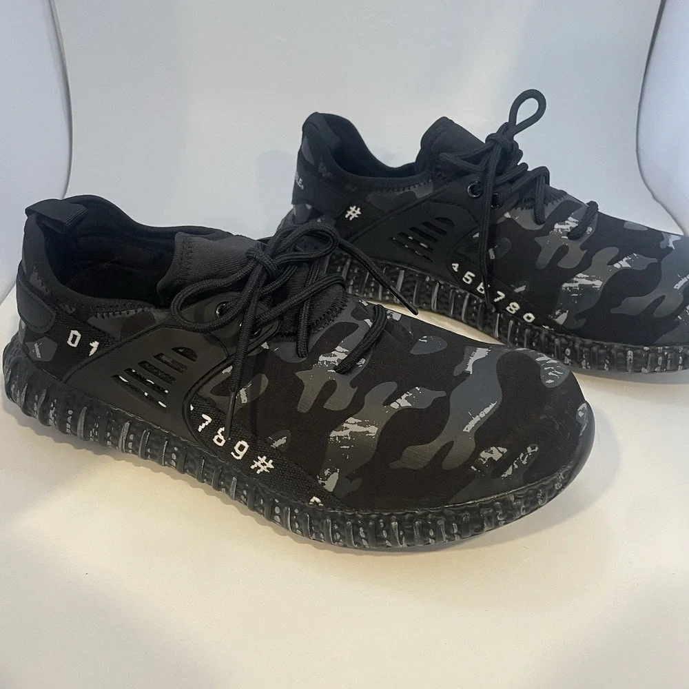 Indestructible Mesh Safety Shoes Steel Toe Work Camo Sneakers Mens 12 Black‎